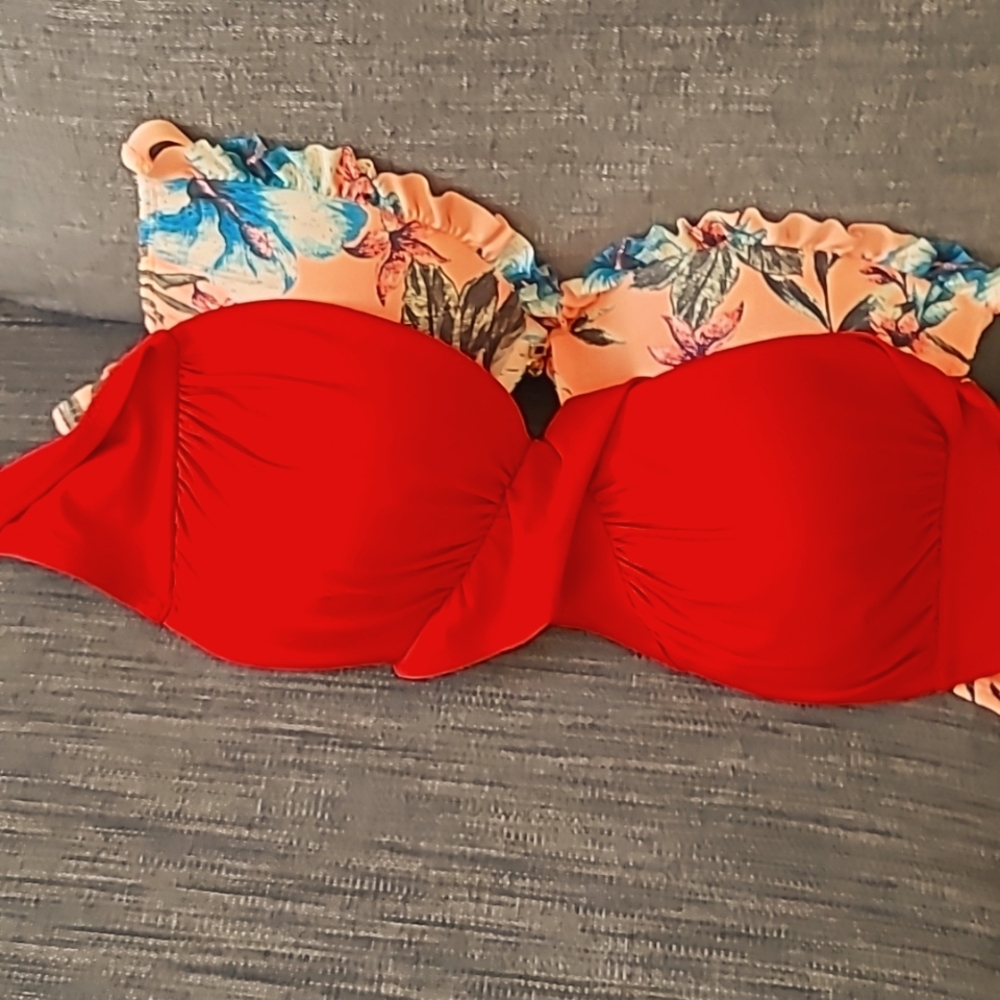 Two bathing suit tops.. one size 12, one 34 B